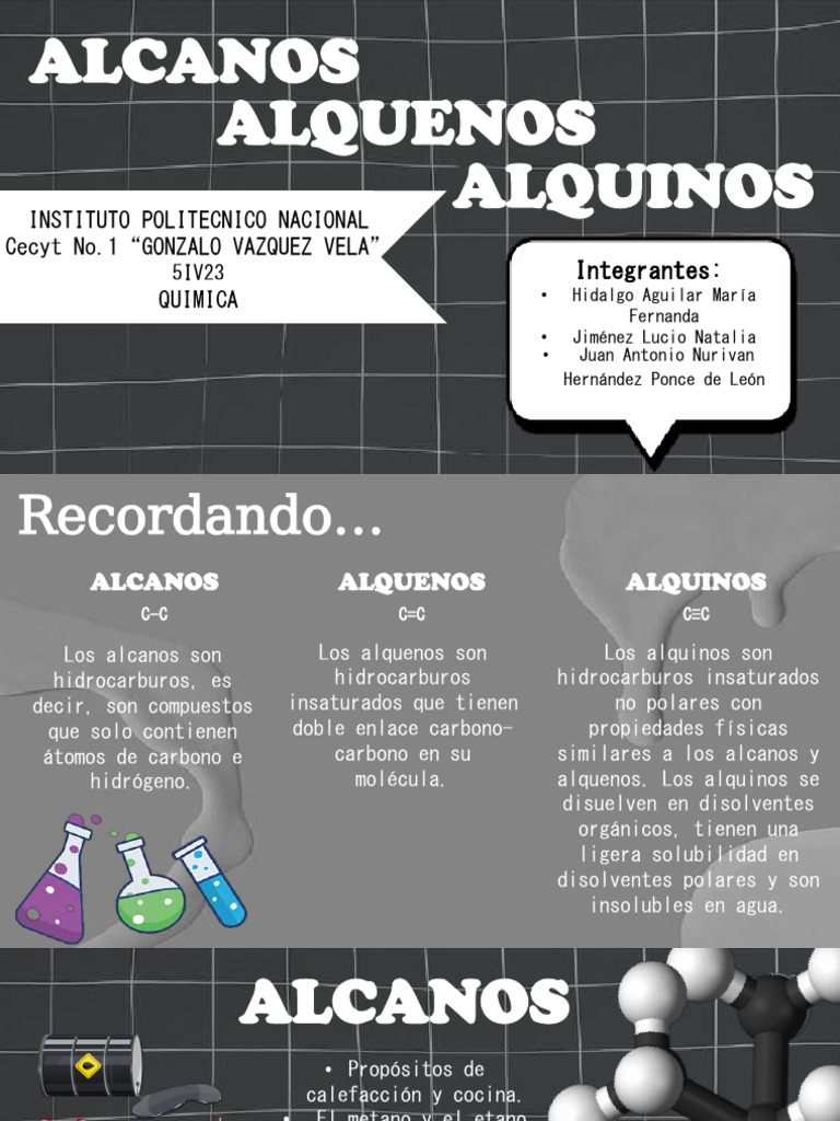 Hidrocarburos: Alcanos, Alquenos, Alquinos | PDF