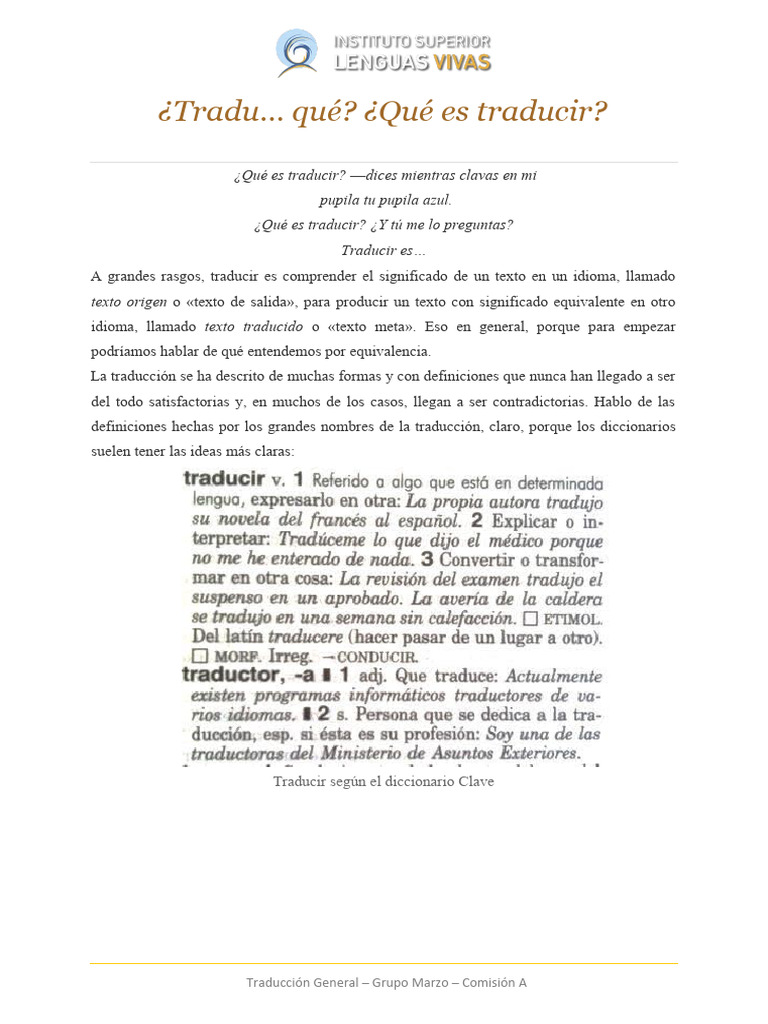 02 Tradu Qué. Qué Es Traducir PDF Traducciones Lingüística