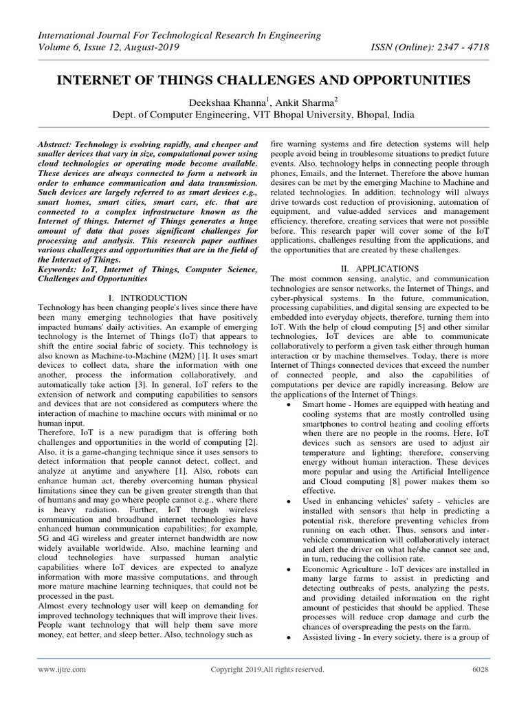 Internet Of Things Challenges And Opportunities Pdf Internet Of