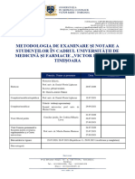 Metodologia de Examinare Si Notare in UMFVBT - S - 29.07.2020 S 28.07.21 S 29.09.2021