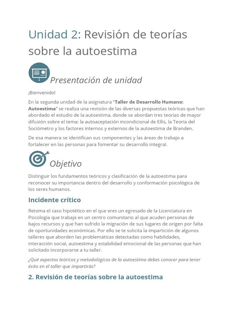 Teorías sobre la Autoestima y su Impacto | PDF | Autoestima | Pensamiento