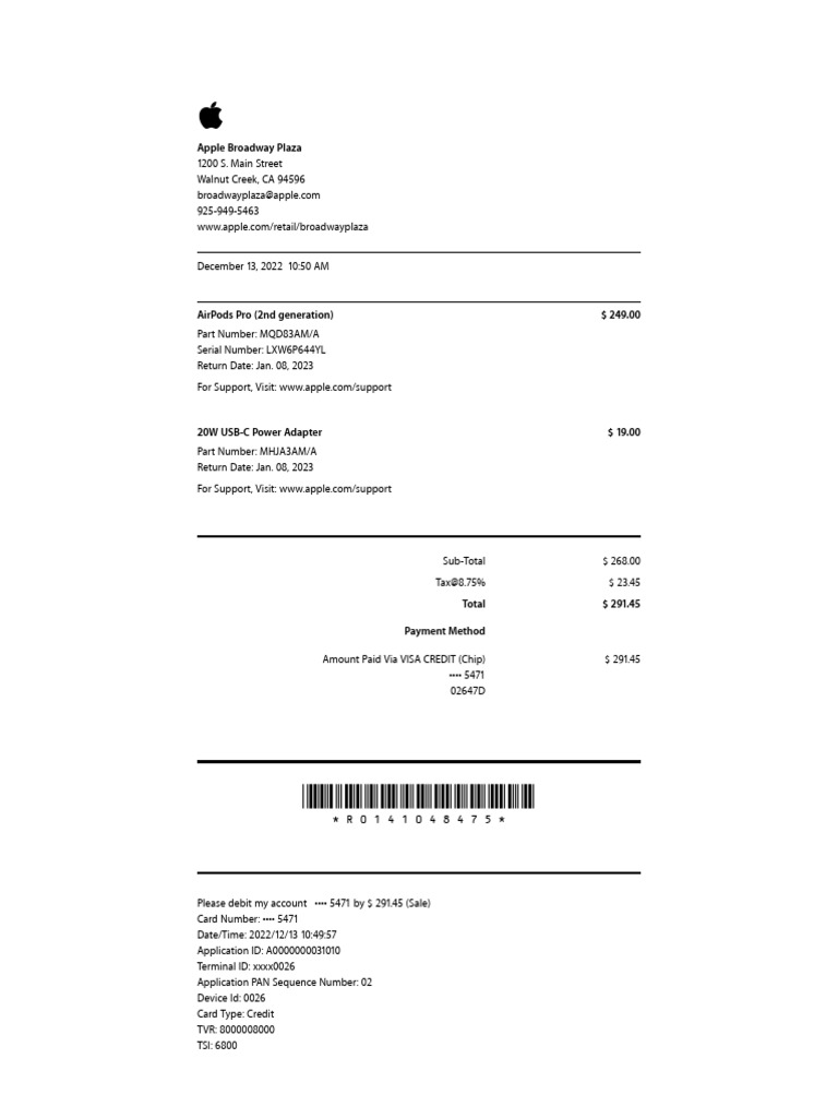 Receipt For AirPods | PDF