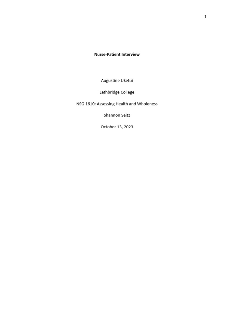 Nurse-Patient Interview Analysis | PDF | Nursing | Patient