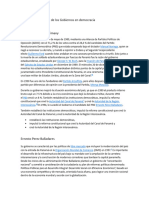 Elementos Distintivos de Los Gobiernos en Democracia