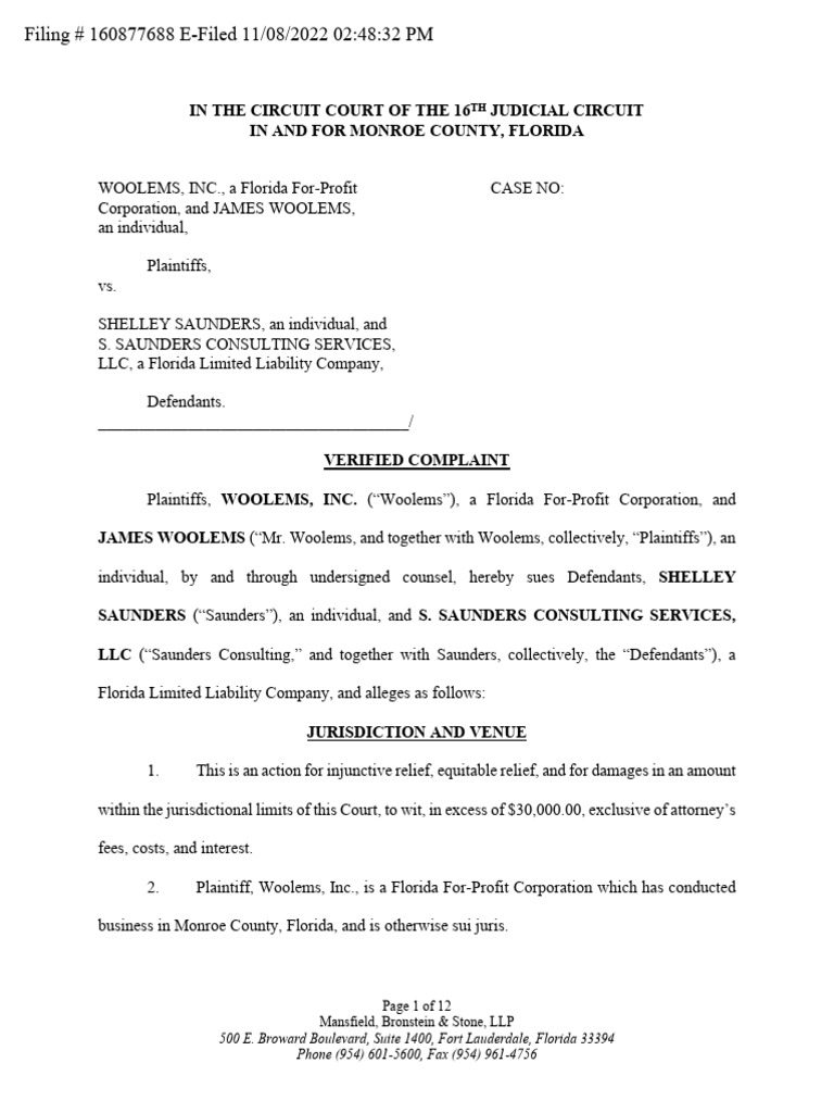Saunders Suit Pdf Legal Remedy Lawsuit