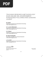 De Beer Et Al 2015 Teaching Research Methodology in An Online Old Environment Strategies Followed and Lessons Learnt