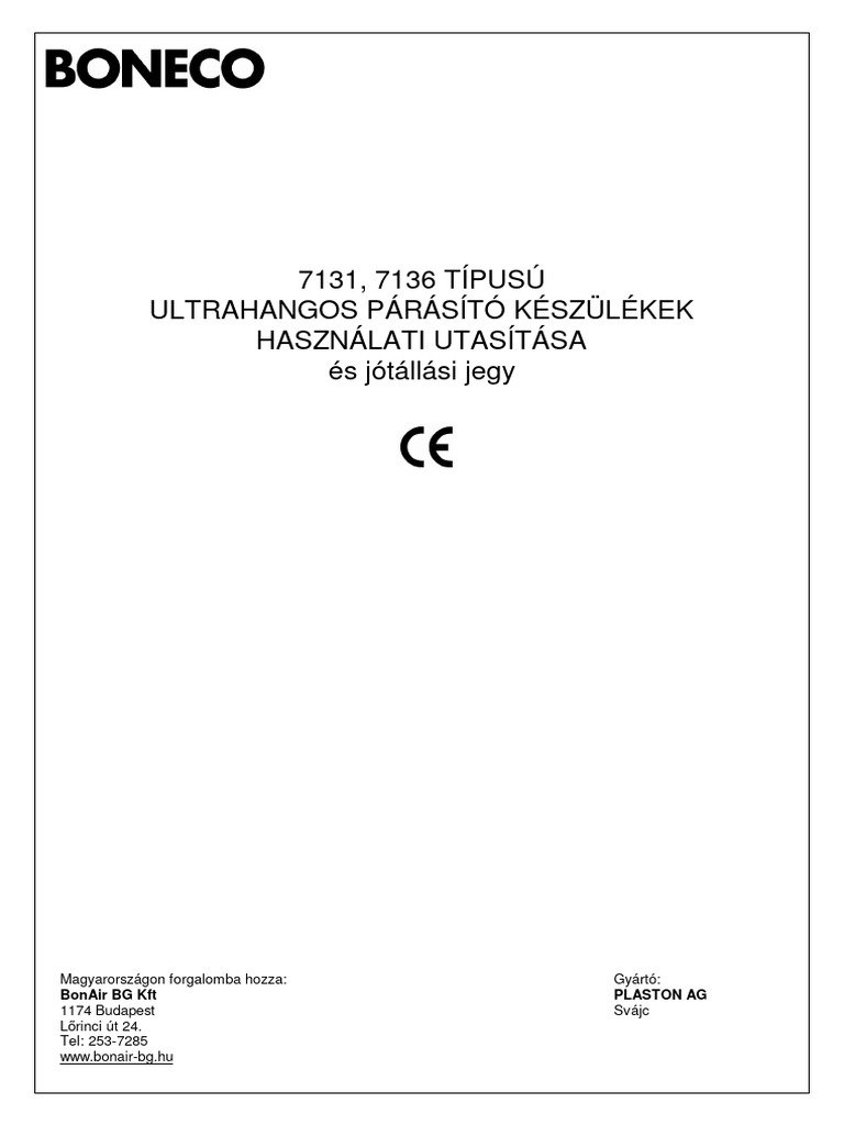 Boneco_7131_2005_08 légpárásító | PDF