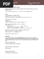 Python Worksheet 5 While Loops