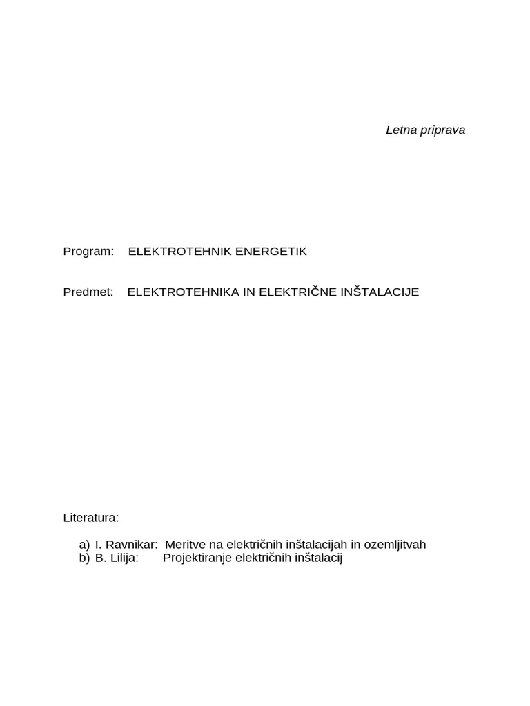 Elk Sno Elektrotehnika in Elektricne Instalacije 2 Letnik 01 Celotna ...