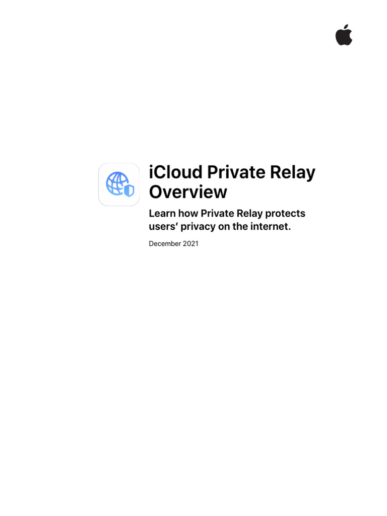 Icloud Private Relay Overview Dec2021 PDF I Cloud Proxy Server