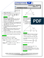 Serie D'exercice Theoreme de Thales 3ème 2020-2021 Senegal