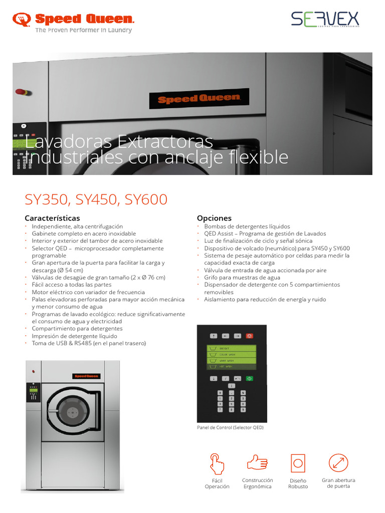 Lavadoras Extractoras SY350 y SY600 | PDF | Lavadora | Bienes ...
