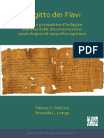 Bellucci & Longo. L'Egitto Dei Flavi. Sintesi & Prospettive D'indagine Alla Luce Della Documentazione Papirologica & Epigrafica Egiziana.