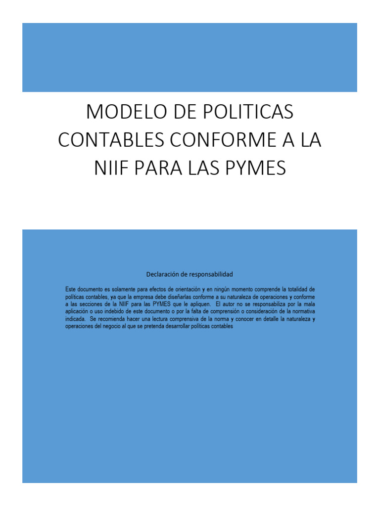 Modelo de Politicas Contables - NIIF-PYME v3 | PDF | Contabilidad ...