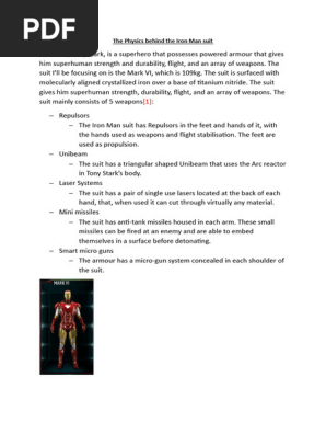 The Physics behind the Iron Man suit