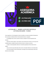 6495 Assessoria Atividade 3 - Modelagem de Sistemas Automatizados - 54 2023