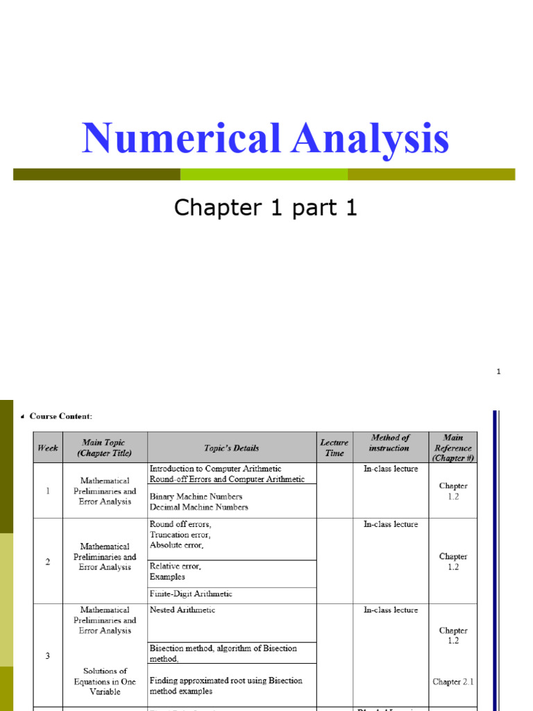 Chapter 1 Part 1 (Introduction) | PDF | Numerical Analysis | Equations