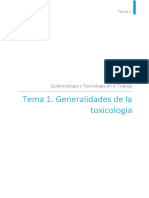 Tema 1. Generalidades de La Toxicología