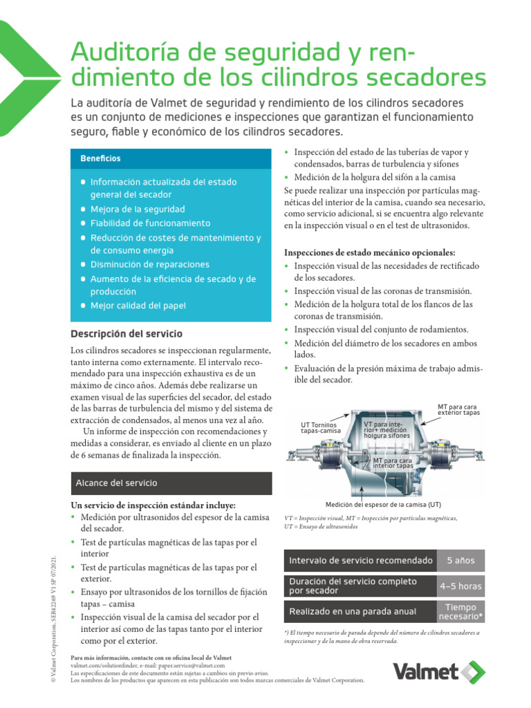 Dryer Cylinder Safety and Performance Audit in Spanish PDF