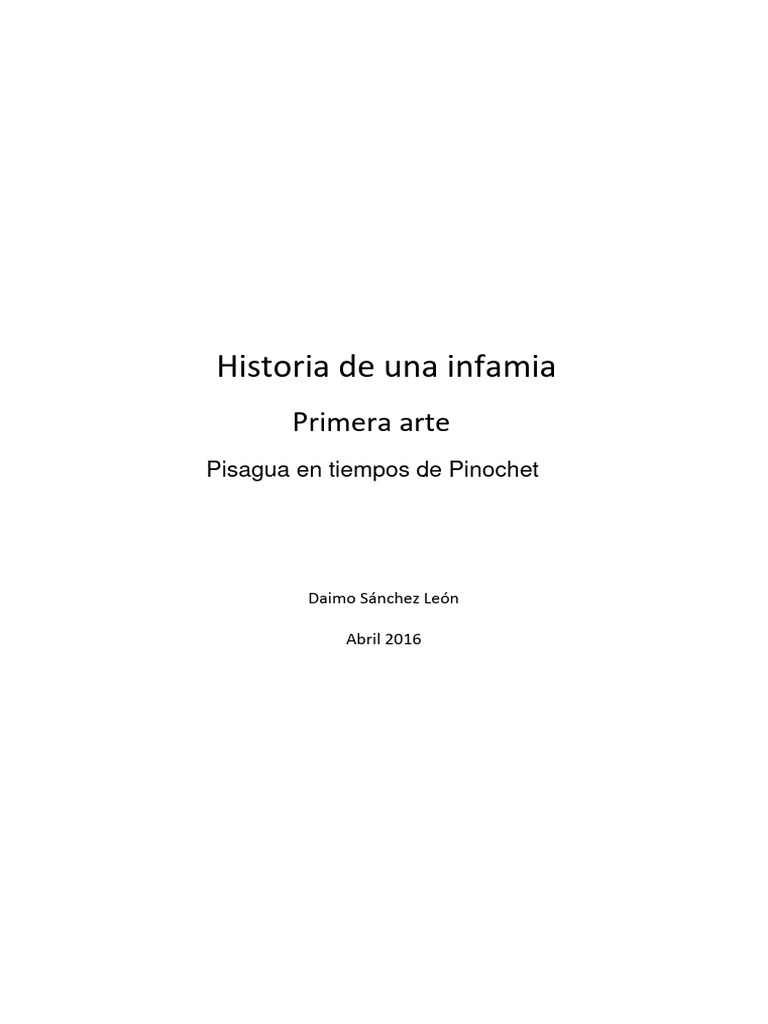 Historia de La Infamia | PDF | Augusto Pinochet | Chile