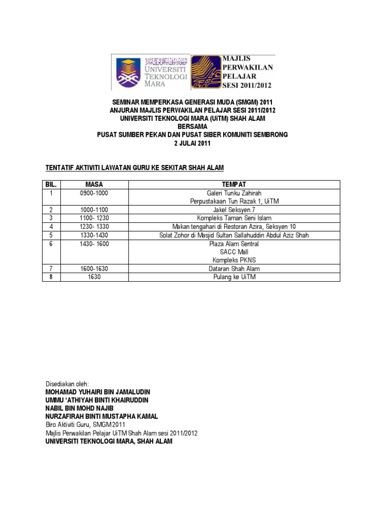 Gerak Kerja Biro Aktiviti Guru SMGM 2011  PDF