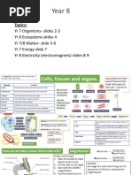 Yr 8 Knowledge Organisers SCIENCE