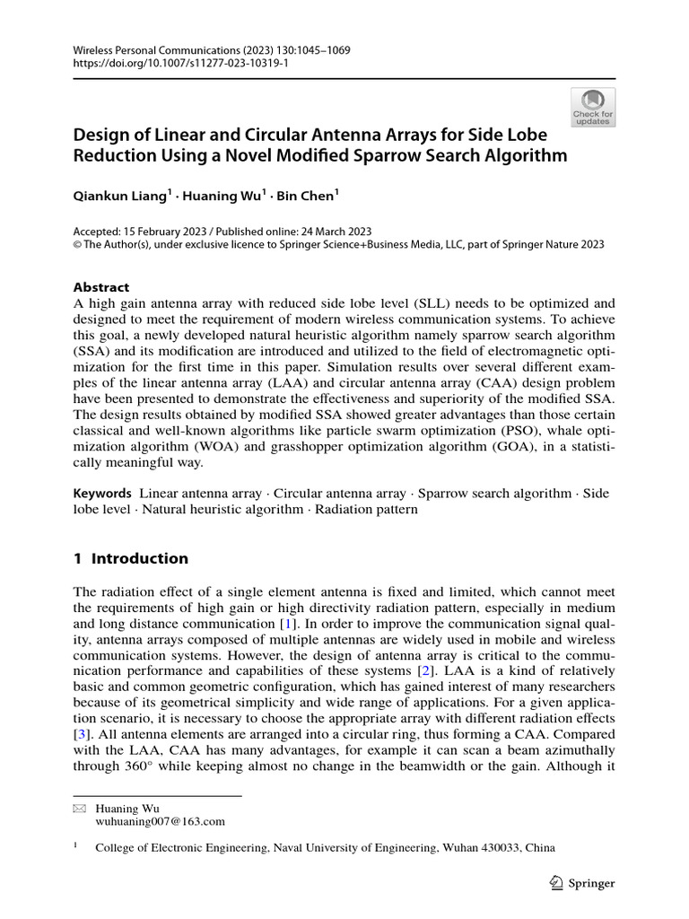 Design of Linear and Circular Antenna Arrays For Side Lobe | PDF ...