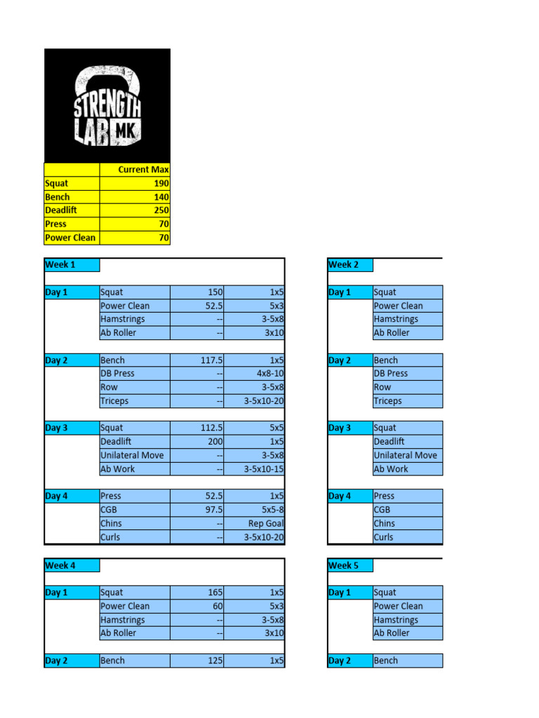 Texas Method 4 Day PDF Body Shape Indoor Sports