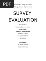 Survey Evaluation: Systems Plus College Foundation Balibago, Angeles City, Pampanga