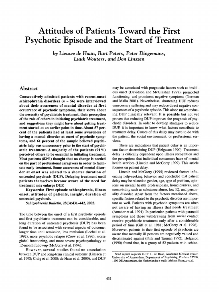 Retrieve PDF Psychosis Schizophrenia