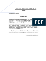 Constancia de Responsabilidad de Obra