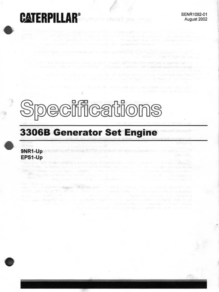 CATERPILLAR 3306 GENERATOR MANUAL PDF visual data 4