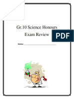 Sci Honours Exam Review 2018