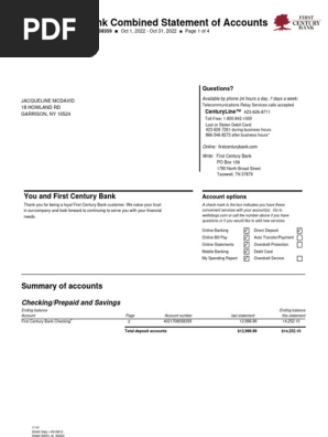bank statement