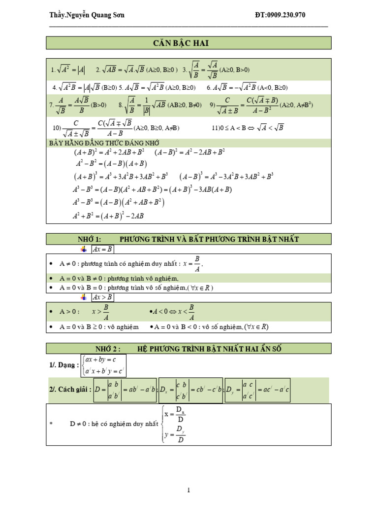 T NG Công TH C Toán | PDF