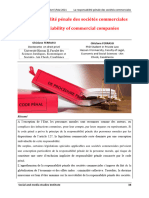 La Responsabilité Pénale Des Sociétés Commerciales Criminal Liability of Commercial Companies