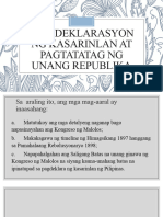 AP-Q1-W5-Ang Deklarasyon NG Kasarinlan at Pagtatatag NG Unang