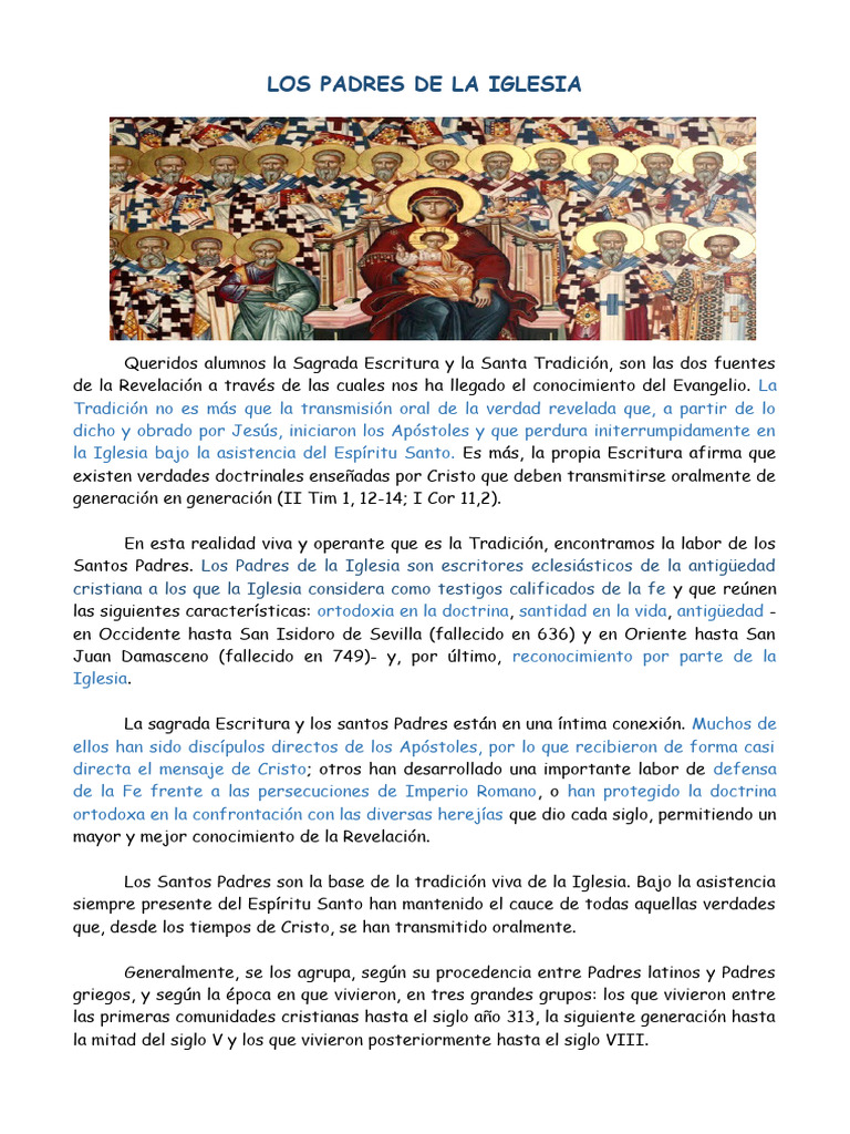 Padres de la Iglesia: Historia y Doctrina | PDF | Padres de la iglesia ...