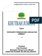 Selangor, Khutbah Jumaat 03.11.2023 (Rumi) Integriti Pendukung Kekuatan Ummah