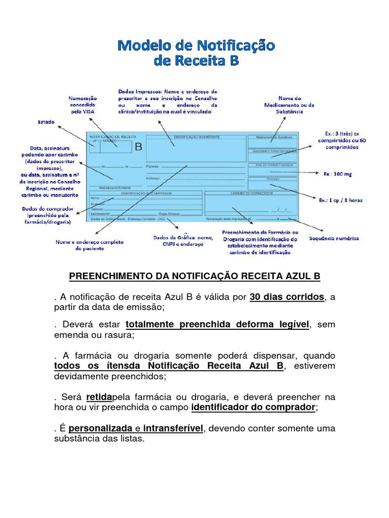 Preenchimento da Receita Azul B | PDF