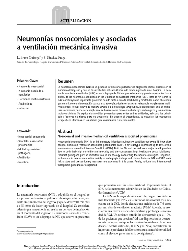 Medicine 12 Neumonías Nosocomiales Y Asociadas A Ventilación Mecánica