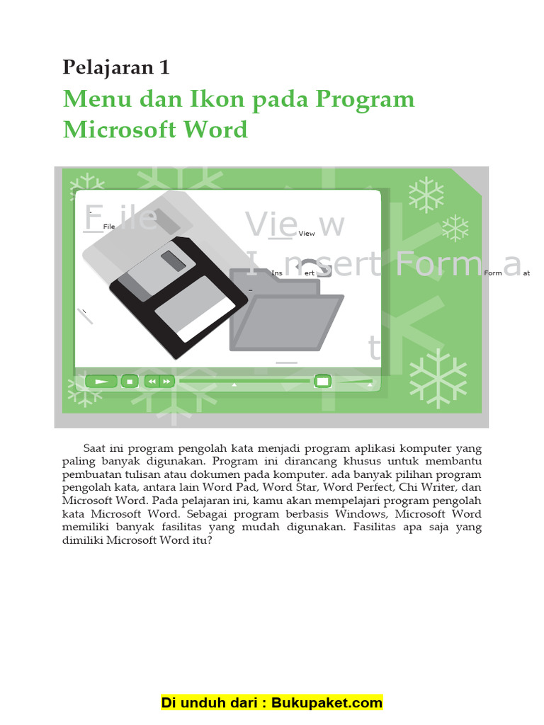 Bab 1 Menu Dan Ikon Pada Program Microsoft Word | PDF