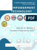Empowerment Technology: Quarter 1 - Module 4 "Common Productivity Tools"