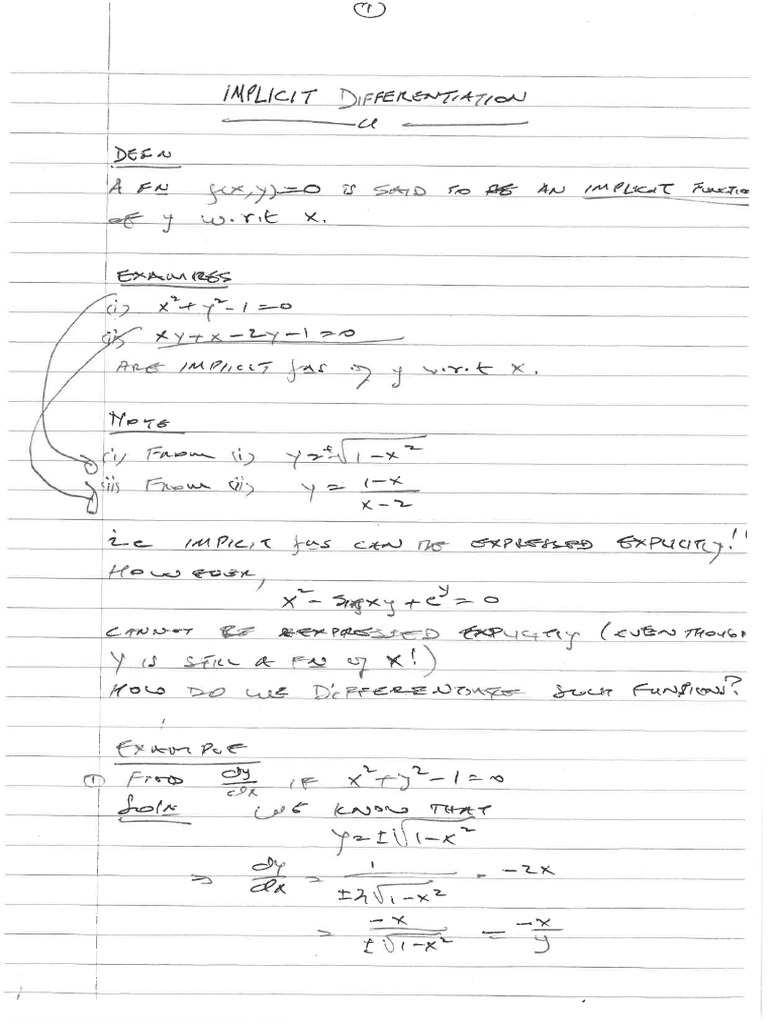 Implici, Logarithmic, Hyperbolic and Trig Examples | PDF