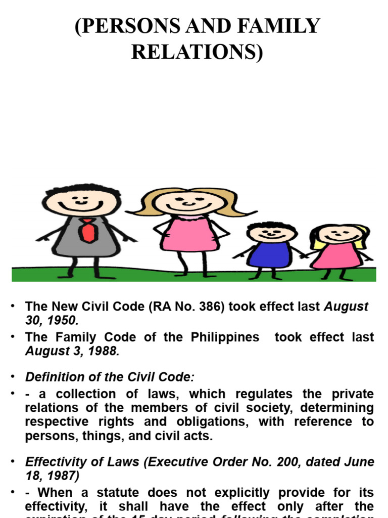 Family Code and Civil Code Overview | PDF | Annulment | Precedent