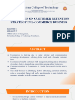 An Analysis On Customer Retention Strategy in E-Commerce Business
