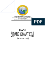 Hasil Sidang Jemaat XXVI Tahun 2023