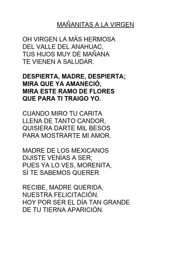 Mananitas A La Virgen PDF