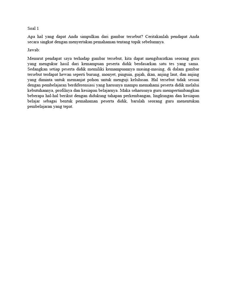 Soal 1 | PDF | Karier & Perkembangan