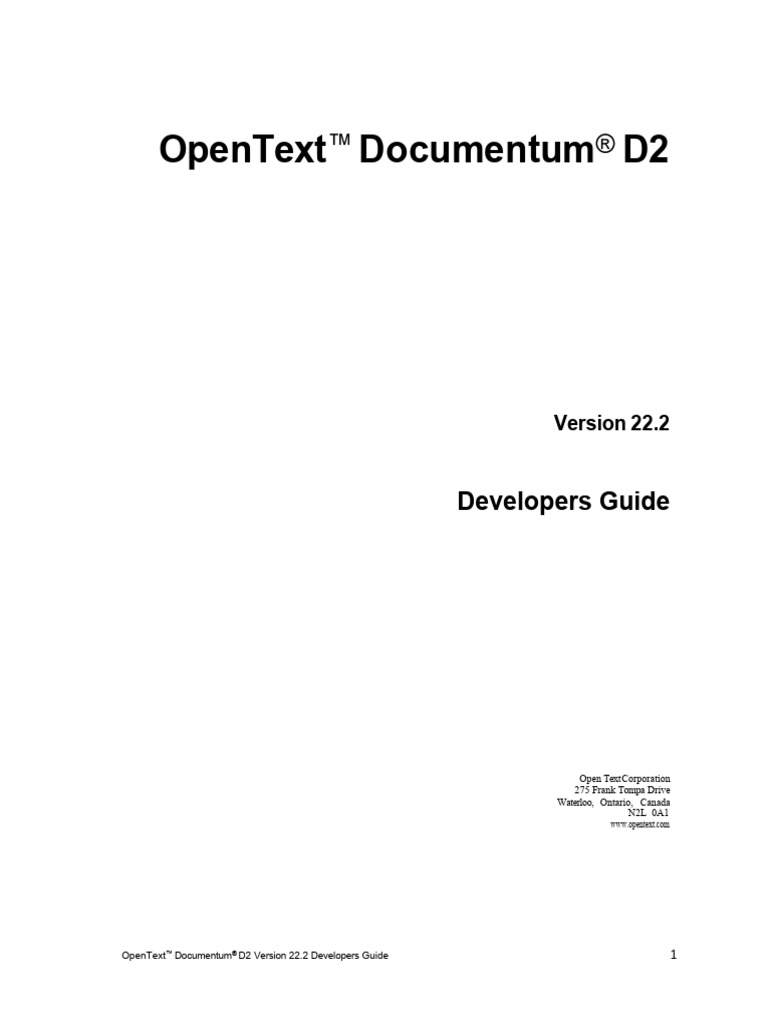 D2 Developers Guide | PDF | World Wide Web | Internet & Web